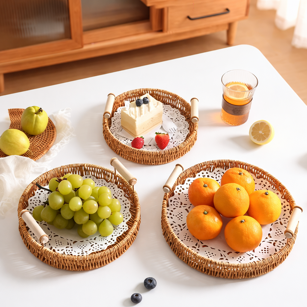 Rattan storage basket