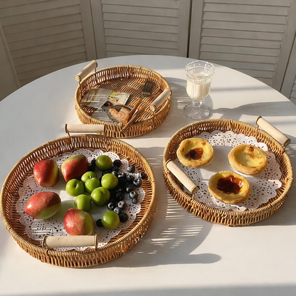Rattan storage basket